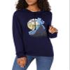 Disney Princesses Great Wide Somewhere Women's Cowl Neck Long Sleeve Knit Top Navy Blue view 2