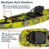 Brooklyn 11.5 Pro Single Sit-On-Top Fishing Kayak by BKC, Stable Hull, 550 lb Capacity, Rudder Steering, Dry Hatches, Rod Holders & Adjustable Seat view 3