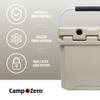 CAMP-ZERO 12 | 12.6 Qt. Premium Cooler with Molded-in Cup Holders and Folding Aluminum Handle (Beige) view 2