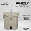 CAMP-ZERO 12 | 12.6 Qt. Premium Cooler with Molded-in Cup Holders and Folding Aluminum Handle (Beige) view 3