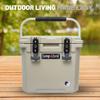 CAMP-ZERO 12 | 12.6 Qt. Premium Cooler with Molded-in Cup Holders and Folding Aluminum Handle (Beige) view 4