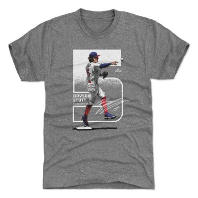 500 LEVEL Bryson Stott T-Shirt (Premium Men's T-Shirt, XX-Large, Tri Gray) - Bryson Stott Philadelphia Outline WHT