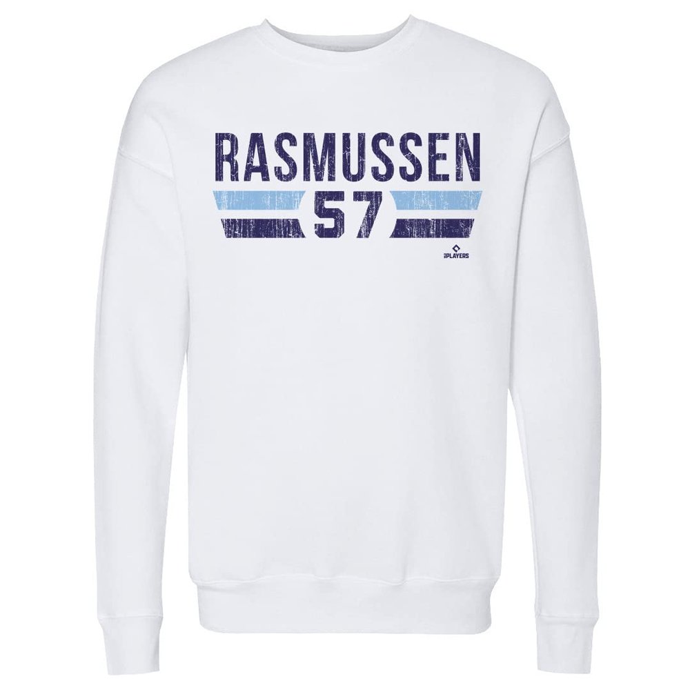 500 LEVEL Drew Rasmussen Sweatshirt (Crew Sweatshirt, XX-Large, White) - Drew Rasmussen Tampa Bay Font
