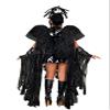 Roma Costume Women's 4pc Angel of Darkness, Black, Small view 3