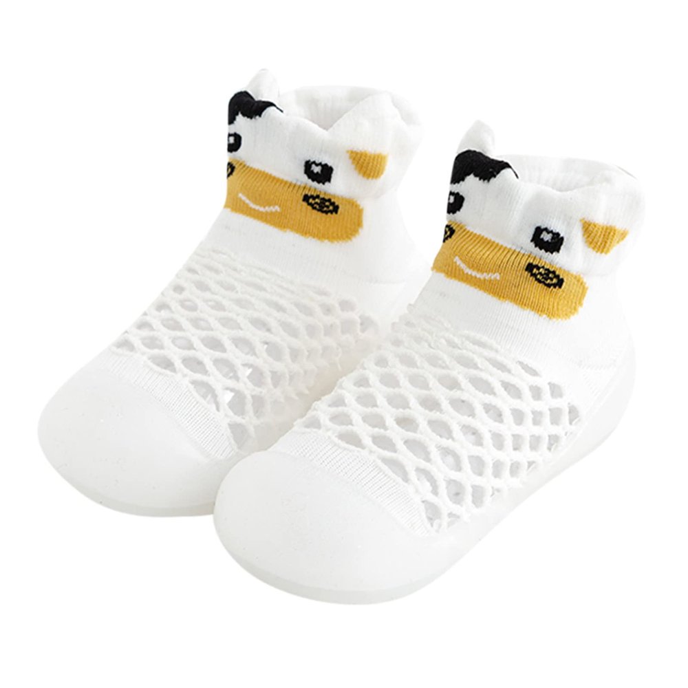 Born Navy Shoes Infant Boys Girls Animal Prints Cartoon Socks Shoes Toddler Breathable Mesh The Floor (White, 2-3 Years)