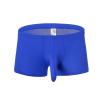 Ctreela Men's Elephant Nose Boxer Briefs Solid Soft Underwear Bulge Pouch Underpants Comfort Traceless Trunks Knickers Blue view 1