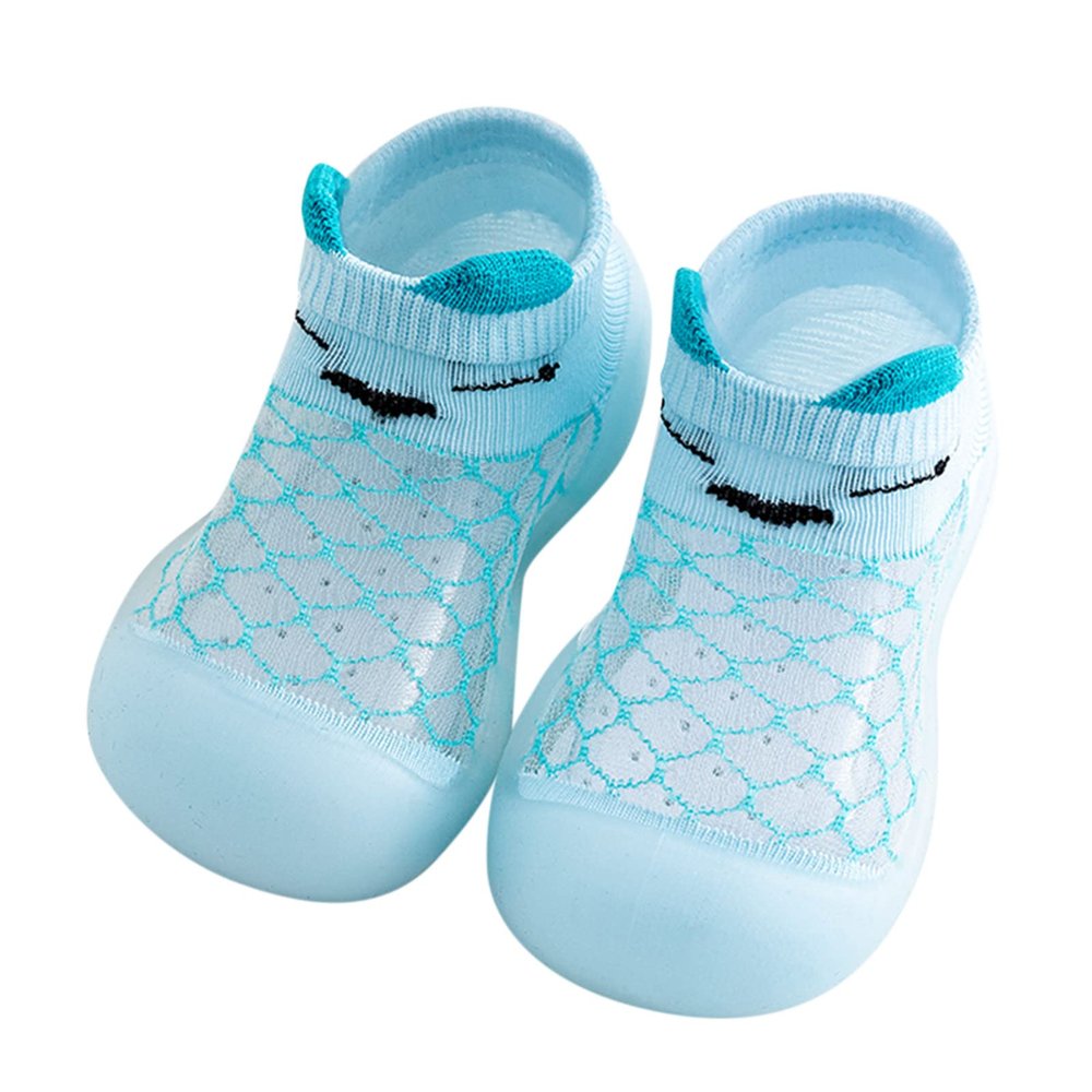 Girls Zip High Top Sneakers Infant Boys Girls Animal Prints Cartoon Socks Shoes Toddler (Light Blue, 12-18 Months)