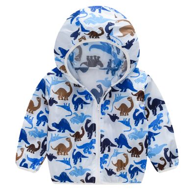 4t Boy Jacket Toddler Boys Girls Sunscreen Jackets Printing Cartoon Hooded Outerwear Zipper Coats (Brown, 2 Years)