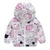 Boy down Jacket Toddler Boys Girls Sunscreen Jackets Printing Cartoon Hooded Outerwear Zipper Coats (White, 18 Months) view 1