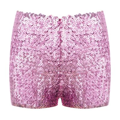 JanJean Kids Boys Girls Sparkle Sequins Dance Shorts High Waist Gymnastic Jazzz Hip Hop Dance Performance Dance Shorts Pink 3-4 Years
