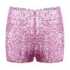 JanJean Kids Boys Girls Sparkle Sequins Dance Shorts High Waist Gymnastic Jazzz Hip Hop Dance Performance Dance Shorts Pink 3-4 Years view 1