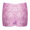 JanJean Kids Boys Girls Sparkle Sequins Dance Shorts High Waist Gymnastic Jazzz Hip Hop Dance Performance Dance Shorts Pink 3-4 Years view 2