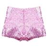 JanJean Kids Boys Girls Sparkle Sequins Dance Shorts High Waist Gymnastic Jazzz Hip Hop Dance Performance Dance Shorts Pink 3-4 Years view 4