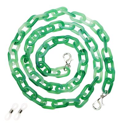 ONLYKXY Acrylic Glasses Chain Holder 60cm/23.6inch Multicolor Eyewear Retainer Eyeglass Straps Elegant Retro Sunglasses Lanyard Necklace Decorative Chain (Green, 1)