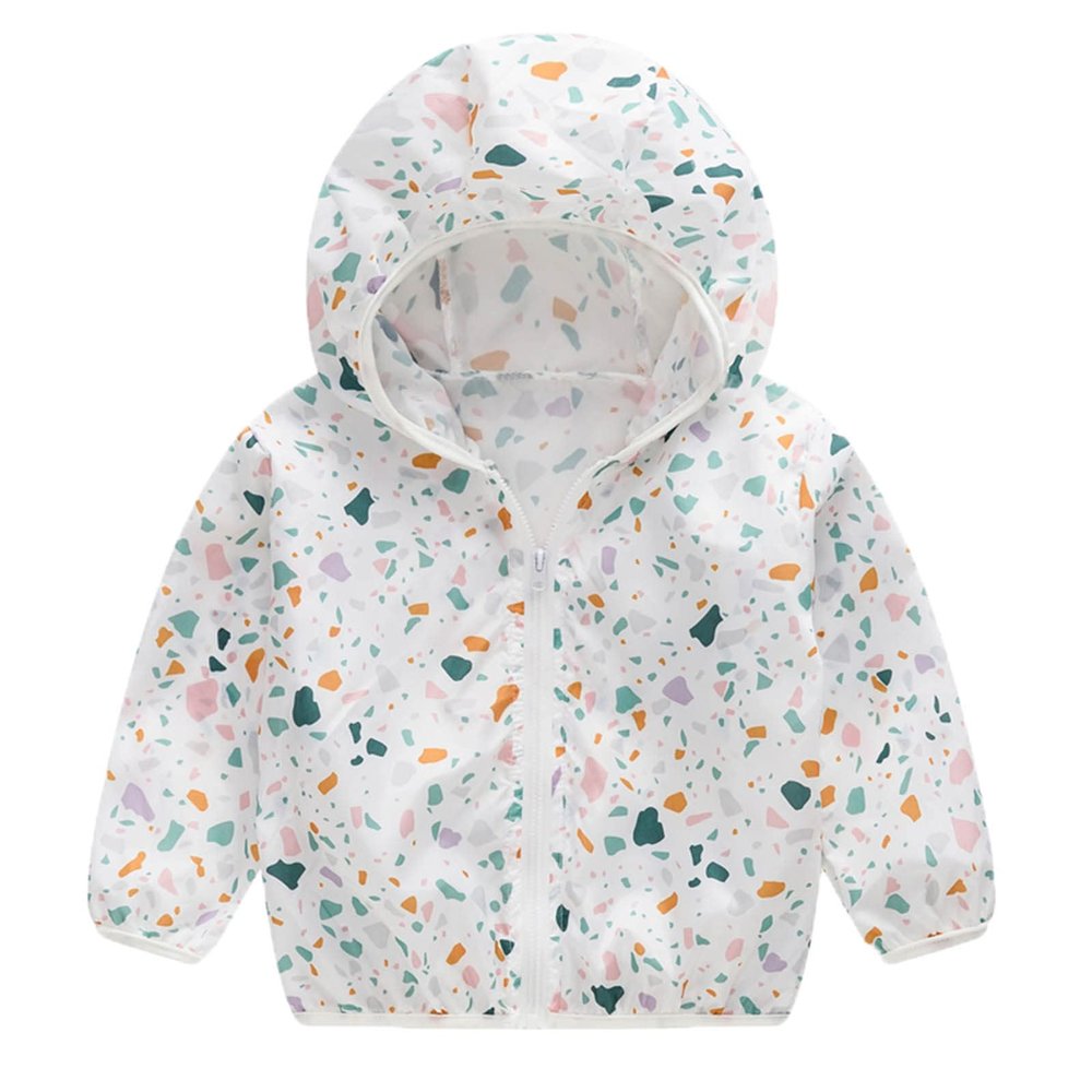Coats Kids Toddler Boys Girls Sunscreen Jackets Printing Cartoon Hooded Outerwear Zipper Coats (Green, 18 Months)