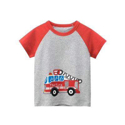 Boy Long Sleeve Shirt Set Toddler Kids Girls Boys Cartoon Car Prints Loose Tops Soft Short Sleeve T Shirt (Red, 8 Years)