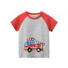 Boy Long Sleeve Shirt Set Toddler Kids Girls Boys Cartoon Car Prints Loose Tops Soft Short Sleeve T Shirt (Red, 8 Years) view 1
