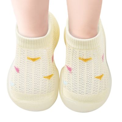 Toddler Boys Boots Infant Boys Girls Socks Shoes Toddler Breathable Mesh The Floor Socks Non Slip (Beige, 0-6 Months)
