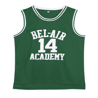 Amzdest 90s The Fresh Prince of Bel Air Academy #14 Jersey Shirt for Men and Women, Unisex Basketball Jersey for Theme Party (Green, Small)