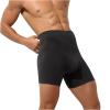 Ctreela High Waisted Underwear for Men's Plus Size Shapewear Anti-Chafing Long Leg Boxer Briefs Tummy Control Shorts Black view 1