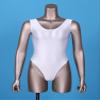 YiZYiF Women's Mermaid 80s/90s High Cut Letter Print Low Back One Piece Swimsuits Bathing Suits White A X-Large view 4