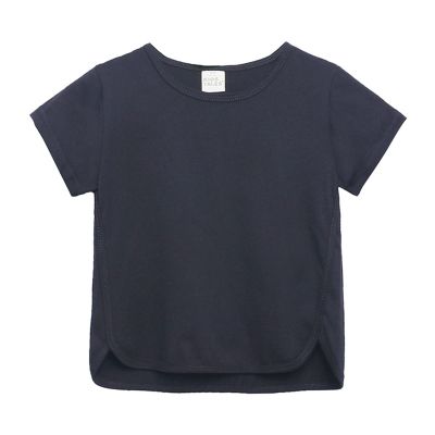 5 Basketball Toddler Kids Baby Boys Girls Solid Short Sleeve Crewneck Irregular T Shirts Tops Tee (Black, 1-2 Years)