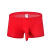 Ctreela Men's Elephant Nose Boxer Briefs Solid Soft Underwear Bulge Pouch Underpants Comfort Traceless Trunks Knickers Red view 1
