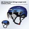 ILM Adult Bike Helmet with USB Rechargeable LED Front and Back Light Mountain&Road Bicycle Helmets for Men Women Removable Goggle Cycling Helmet E3-10L(Blue Purple, Large/X-Large) view 3