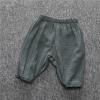 Boys Patterned Pants Toddler Kids Baby Boy Girl Cotton Linen Elastic Basic Harem Long Pants (Army Green, 18-24 Months) view 2