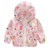 Boy down Jacket Toddler Boys Girls Sunscreen Jackets Printing Cartoon Hooded Outerwear Zipper Coats (Pink, 18 Months) view 1