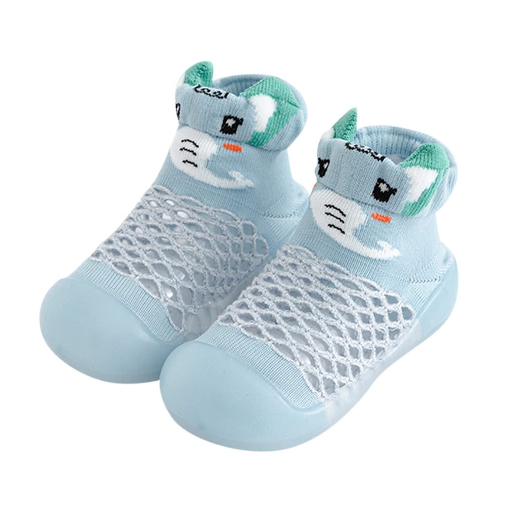 Born Navy Shoes Infant Boys Girls Animal Prints Cartoon Socks Shoes Toddler Breathable Mesh The Floor (Green, 2-3 Years)