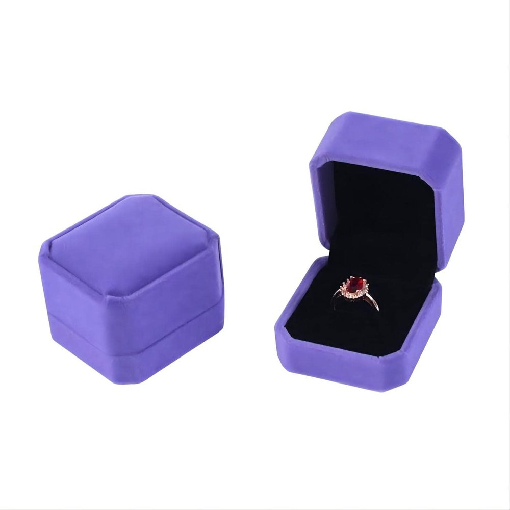 YZWDTGS Pack Velvet Ring Boxes, Earring Pendant Jewelry Case, Ring Earrings Gift Boxes, Jewellry Display (Purple)