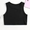 2t Girls Undershirts Toddler Kids Girls Dance Tank Top Racerback Crop Tank Top Sleeveless Sports (Black, 4-5 Years) view 2