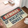 Fall Outdoor Rug for Front Door Beware of Miniature Donkey Mat Door Mat Outdoor Entrance Funny Summer Rug ( Size : 65X90CM ) view 1