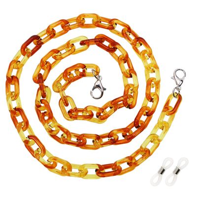 ONLYKXY Acrylic Glasses Chain Holder 60cm/23.6inch Multicolor Eyewear Retainer Eyeglass Straps Elegant Retro Sunglasses Lanyard Necklace Decorative Chain (Yellow, 1)
