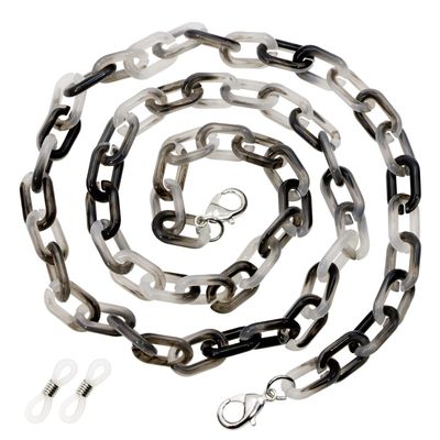 ONLYKXY Acrylic Glasses Chain Holder 60cm/23.6inch Multicolor Eyewear Retainer Eyeglass Straps Elegant Retro Sunglasses Lanyard Necklace Decorative Chain (Black, 1)
