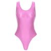YiZYiF Women's Mermaid 80s/90s High Cut Letter Print Low Back One Piece Swimsuits Bathing Suits Pink A Medium view 2