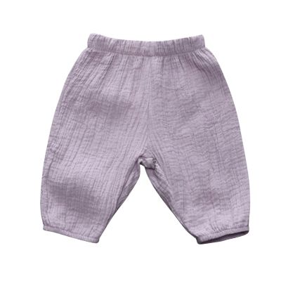 Boys Patterned Pants Toddler Kids Baby Boy Girl Cotton Linen Elastic Basic Harem Long Pants (Purple, 6-12 Months)