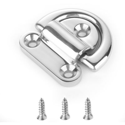 AMYSPORTS Hardware Steel Tie Down Anchor Deck Stainless D Ring Anchor Marine Rail Folding Pad Eye SUS316 8mm 5/16 Inch