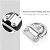 AMYSPORTS Hardware Steel Tie Down Anchor Deck Stainless D Ring Anchor Marine Rail Folding Pad Eye SUS316 8mm 5/16 Inch view 2