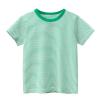 Athletic Apparel Toddler Kids Baby Boys Girls Striped Short Sleeve Crewneck T Shirts Tops Tee Clothes (Green, 5-6 Years) view 1
