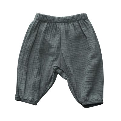 Boys Patterned Pants Toddler Kids Baby Boy Girl Cotton Linen Elastic Basic Harem Long Pants (Army Green, 12-18 Months)