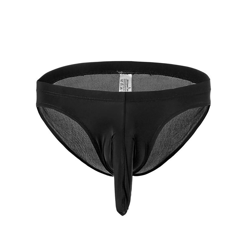 Ctreela Elephant Nose Briefs for Men Thong Underwear Male Lingerie for Sex Bulge Pouch Panties Soft Hip Bikini Undies Black