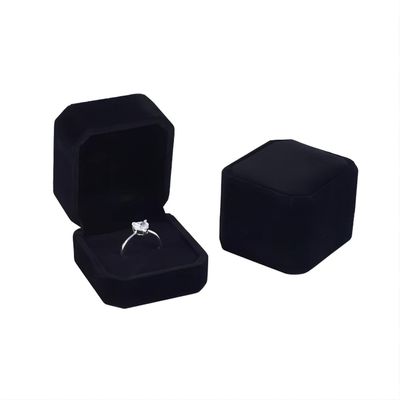 YZWDTGS 2 Pack Velvet Ring Boxes, Earring Pendant Jewelry Case, Ring Earrings Gift Boxes, Jewellry Display (Black)