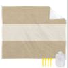 ALAGEO Beach Blanket Farmhouse Khaki Beige Sandproof Waterproof Beach Mat Burlap Background Sand Free Mat Quick Drying Beach Essentials for Vacation Lightweight with 4 Stakes & Corner Pockets 95"x80" view 1