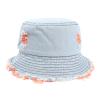 Baby Girl Bucket Hats 12-18 Months Aldult Bucket Hats Jean Washed Denim Hole Teens Women Frayed (Orange, One Size) view 1