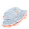 Baby Girl Bucket Hats 12-18 Months Aldult Bucket Hats Jean Washed Denim Hole Teens Women Frayed (Orange, One Size) view 3