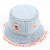 Baby Girl Bucket Hats 12-18 Months Aldult Bucket Hats Jean Washed Denim Hole Teens Women Frayed (Orange, One Size) view 4