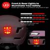 ILM Adult Bike Helmet with USB Rechargeable LED Front and Back Light Mountain&Road Bicycle Helmets for Men Women Removable Goggle Cycling Helmet E3-10L(Rose Pink, Small/Medium) view 2