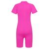 Moily Boys Girls Solid Zip Up UPF 50+ Shorty Wetsuit Athletic One Piece Swimsuit Surf Rashguard Shirts Rose Red 12 Years view 2